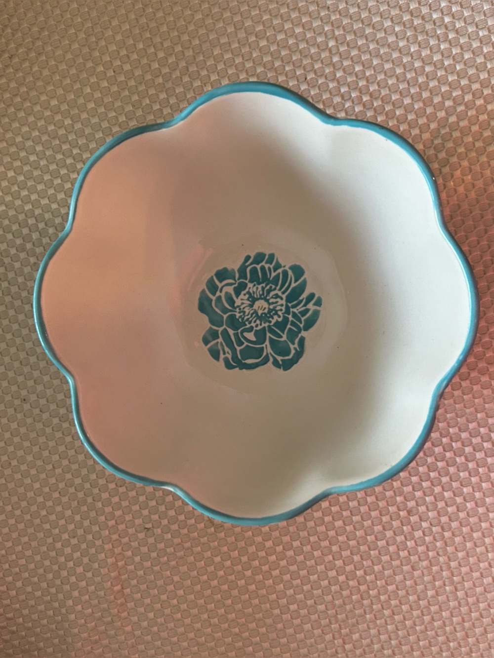 Small Artistic Accent Flower Embossed Pedestal Base Bowl